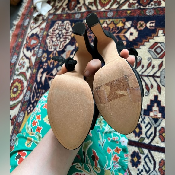 LEXANDRE BIRMAN 
Clarita Bow-Embellished Suede Platform Sandals - Black, size 36 - Picture 5 of 8